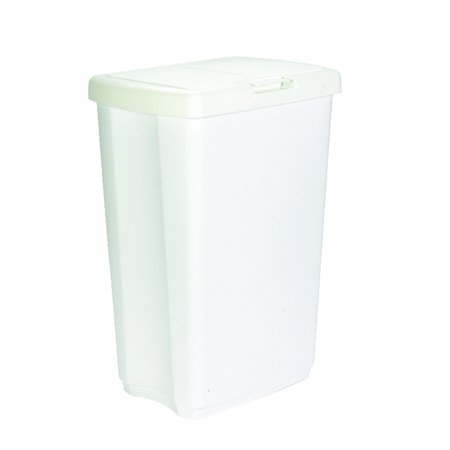 RUBBERMAID 13.25 gal White Plastic Spring Top Wastebasket 2339WHT